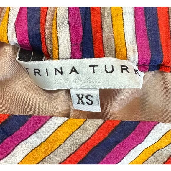 Trina Turk Wide Leg Pants Multicolor Rainbow Pull On Palazzo Size XS - Picture 12 of 13